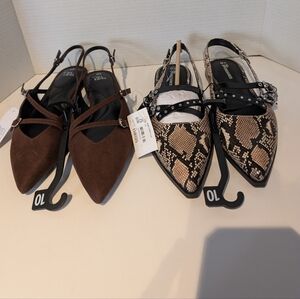 NWT Strappy Slingback Flats Sz.10 Both Pair‎ One Price